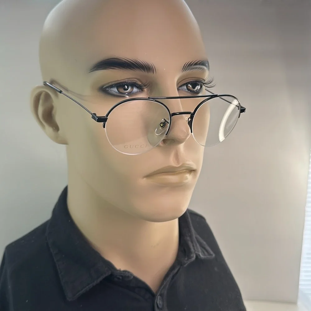 New Gucci GG0682O Oval/Round Eyeglasses – Sleek Metal and Injection Frame Men